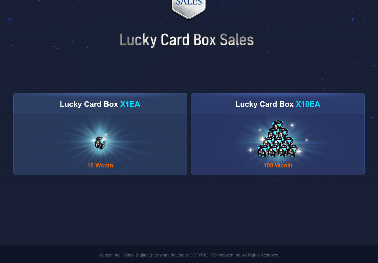 Sales. Lucky Card Box Sales