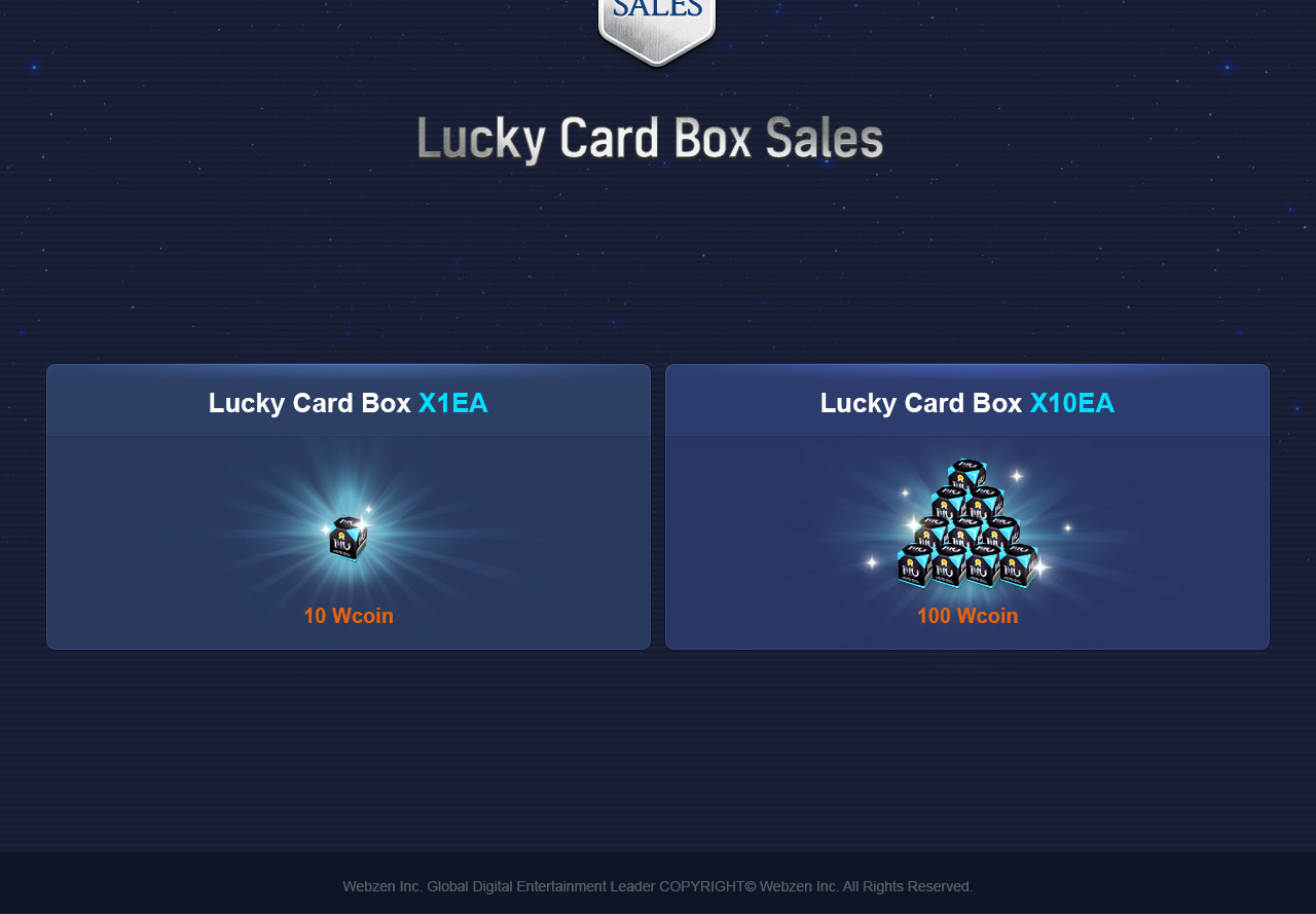 Sales. Lucky Card Box Sales