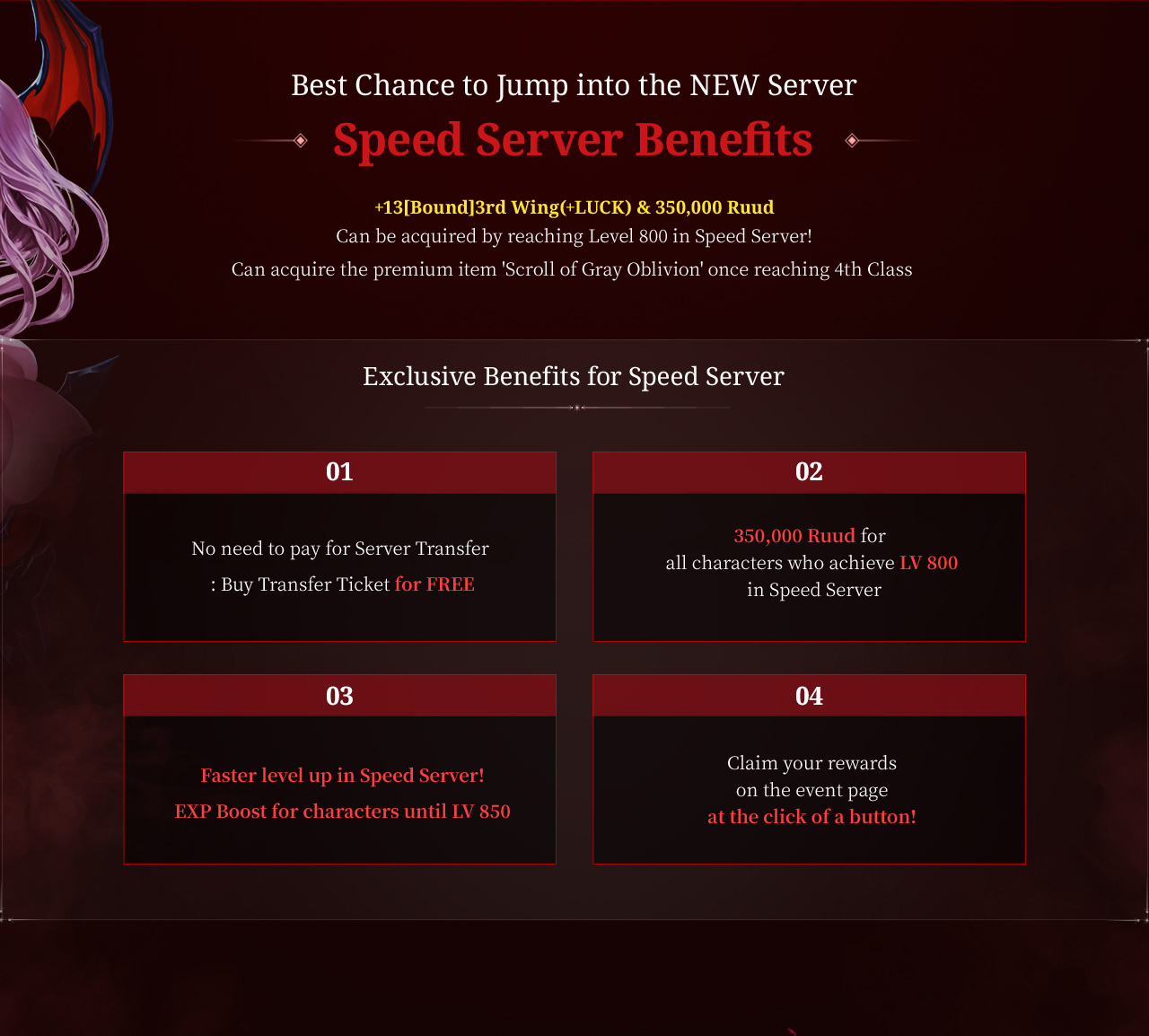 Best chance to Jump into the NEW Server Speed Server Benefits