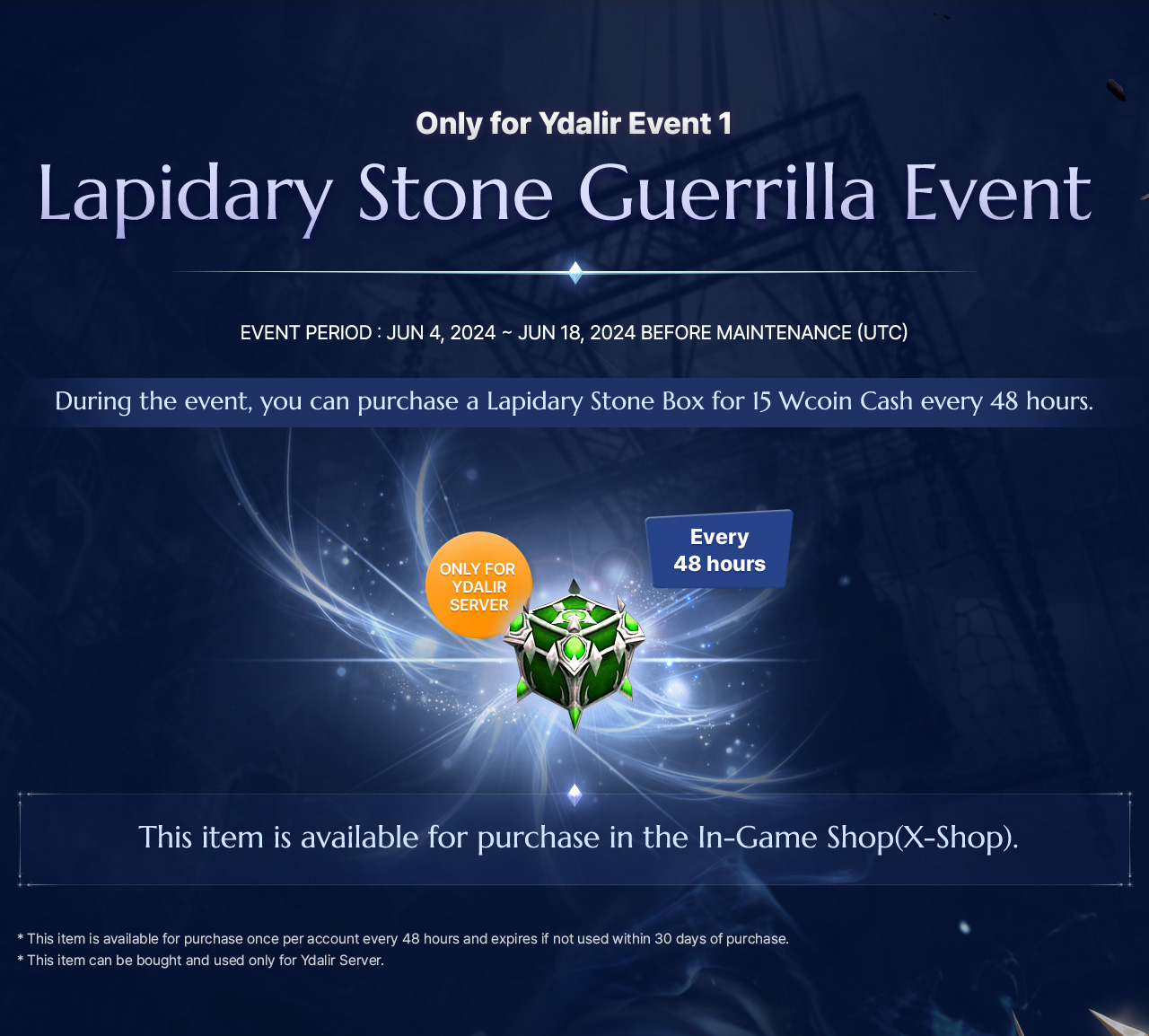 Only for Ydalir Event 1 Lapidary Stone Guerrilla Event