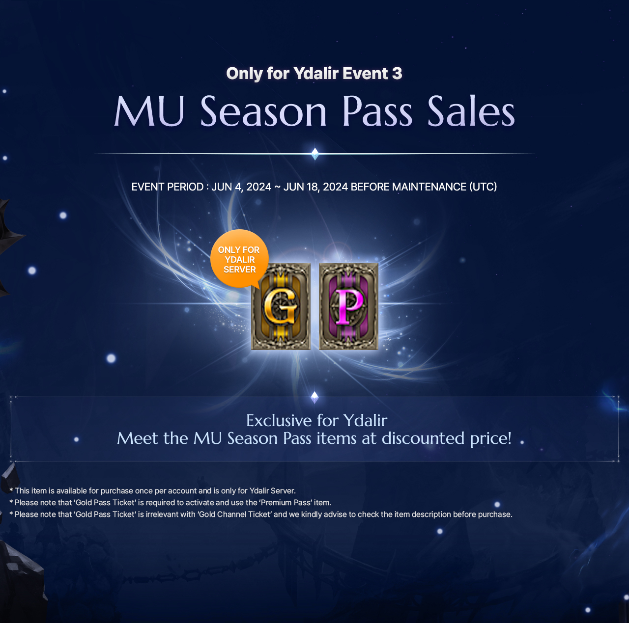 Only for Ydalir Event 3 MU Season Pass Sales