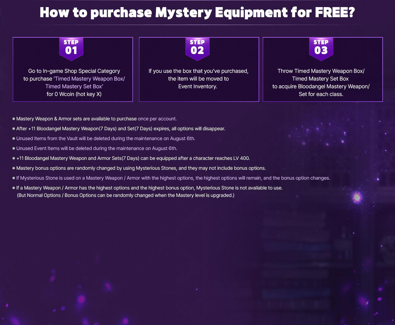 How to purchase Mystery Equipment for FREE?