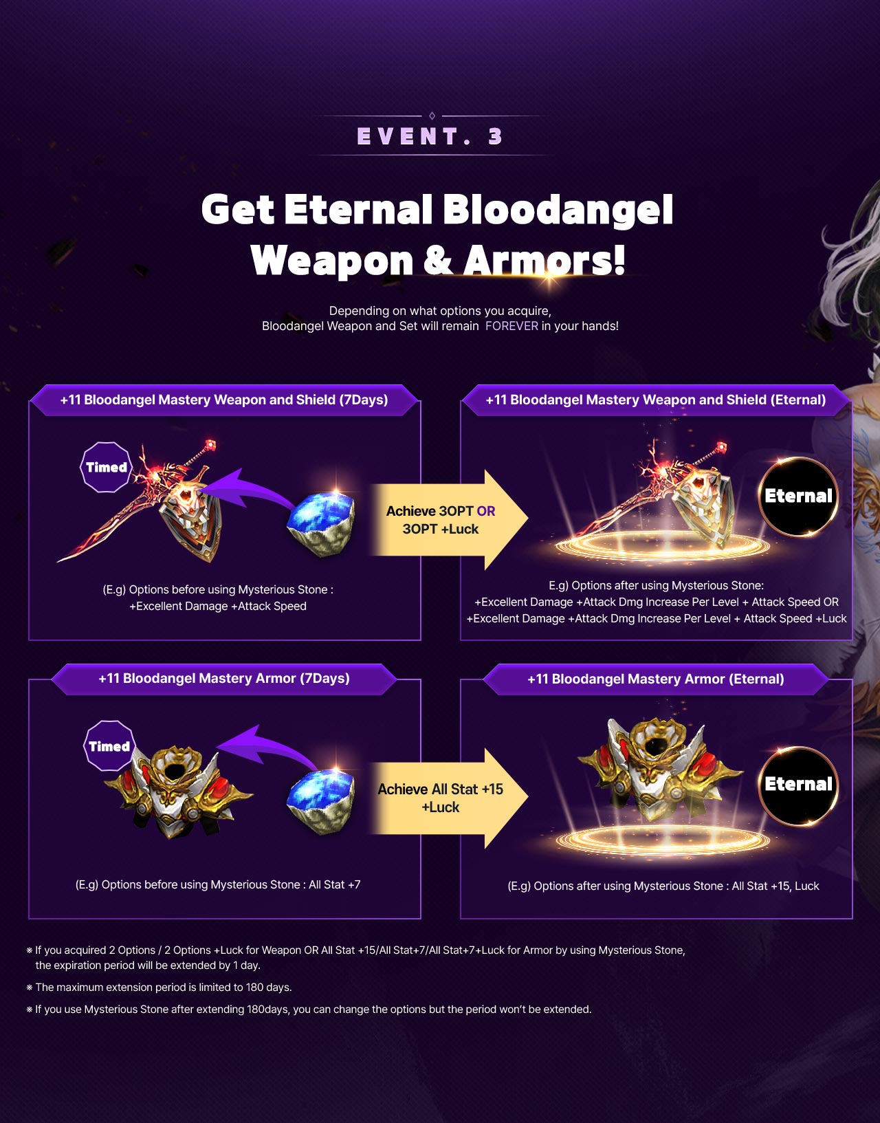 EVENT3 Get Eternal Bloodangel	Weapon & Armors!